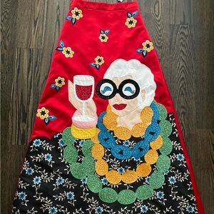 Alice&Olivia Maxi red Crystal Embellished Skirt Size 4